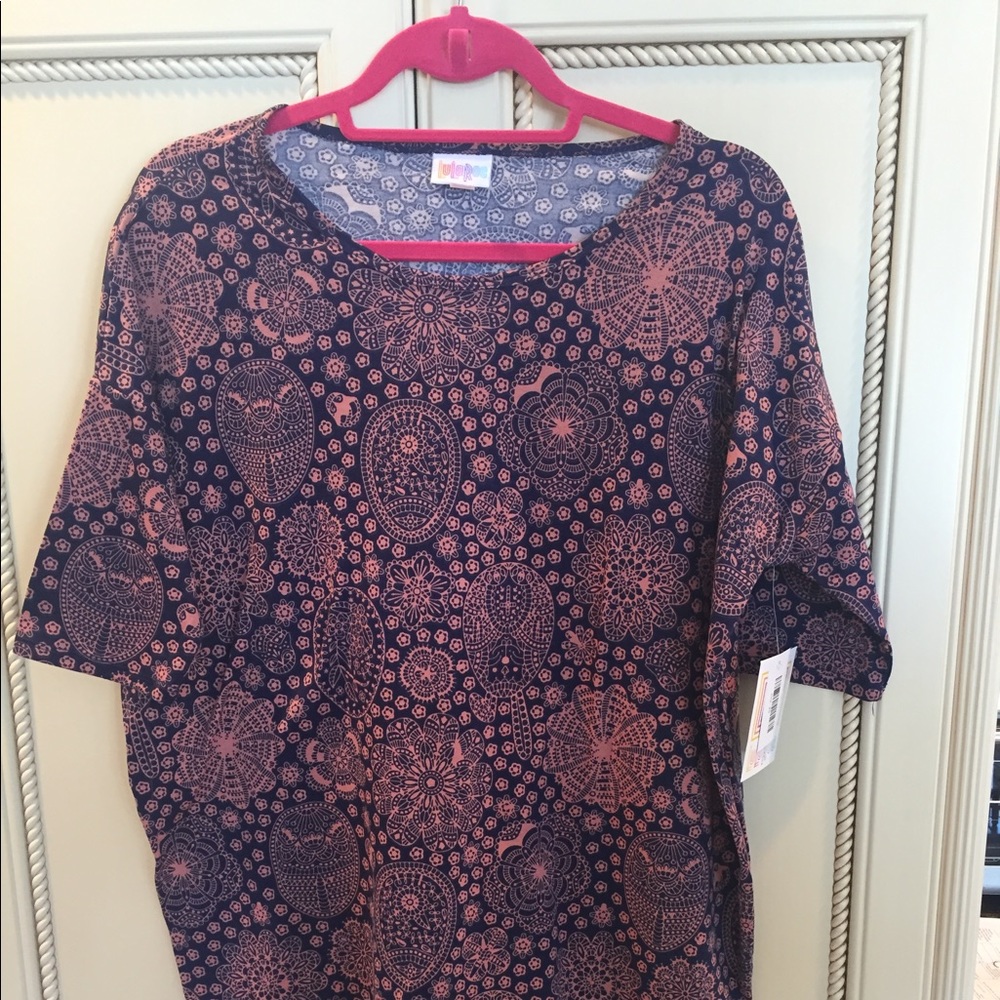 EASTER GIFT New Lularoe Easter Egg Print Irma Pink & Navy XS